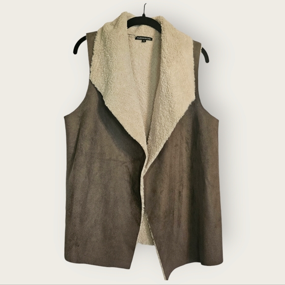 Madison and Lola Jackets & Blazers - Madison and Lola faux suede and sherpa vest